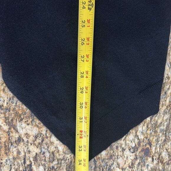 Halogen Cashmere Blend Black Draped Open Front Sleeveless Sweater Vest Size XS - Picture 3 of 6